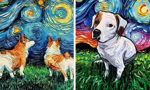 Van Gogh avec des chiens