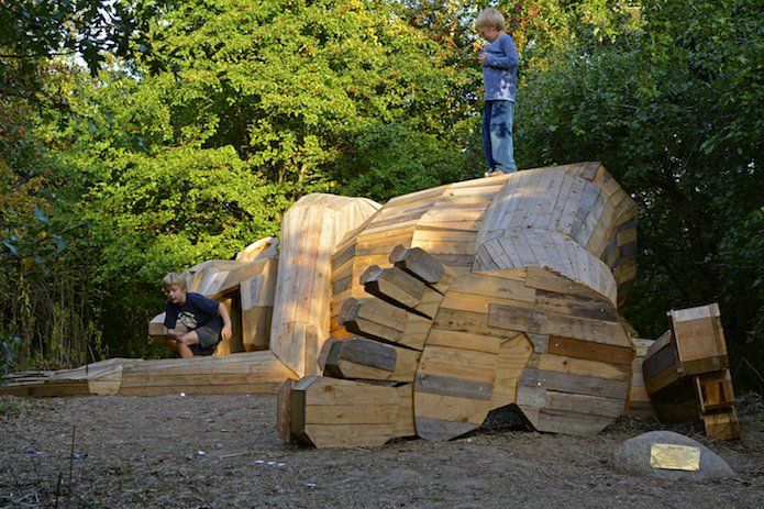 sculptures géantes en bois