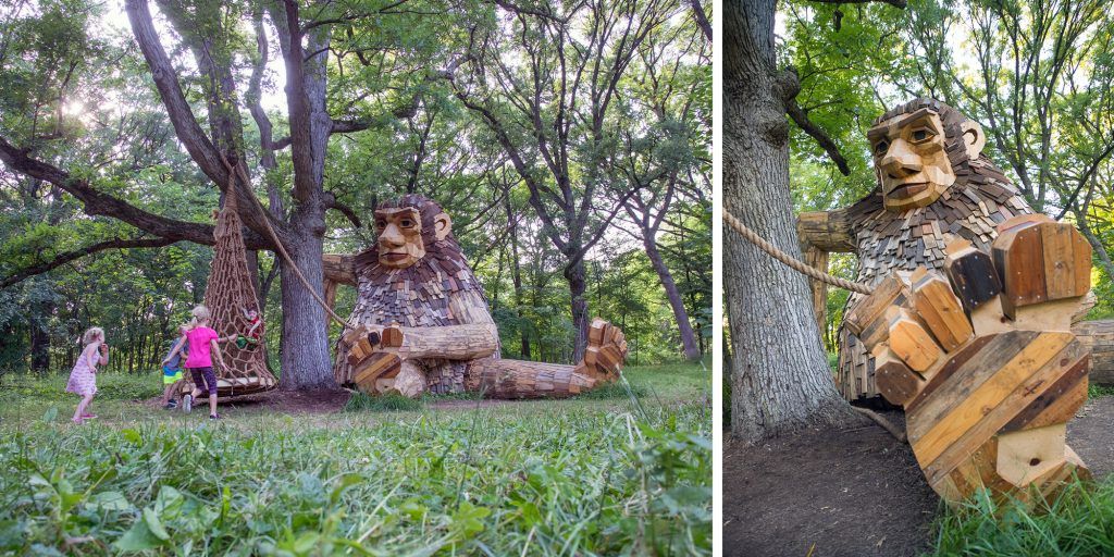 trolls en bois récupérés