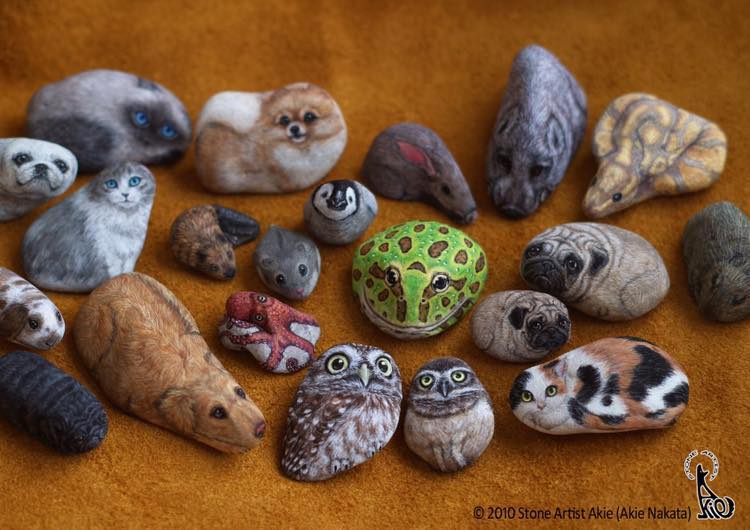 pierres ordinaires en adorables animaux