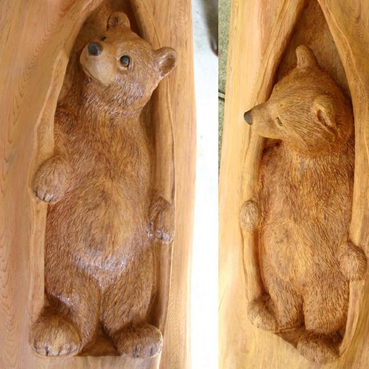 sculptures en bois d'animaux