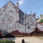 fresque murale de dentelle