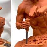 gens sculptant leurs personnages