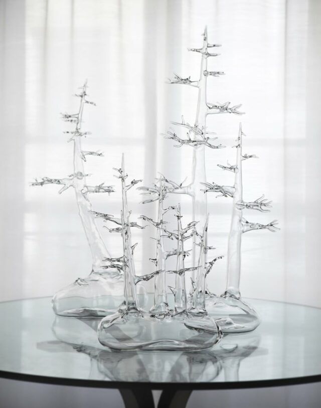  sculptures en verre soufflé