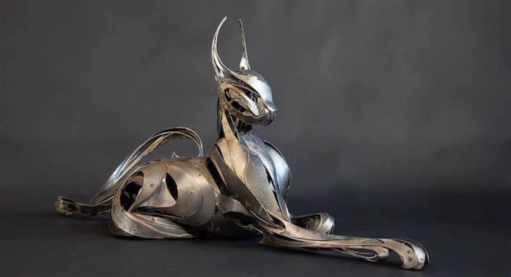 Sculptures d'animaux en métal